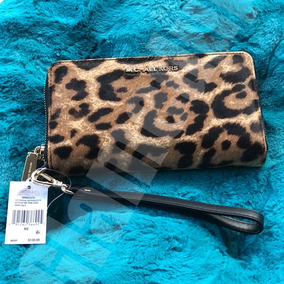 MICHAEL Michael Kors Handbags - Michael Kors large haircalf cheetah wallet NWT
